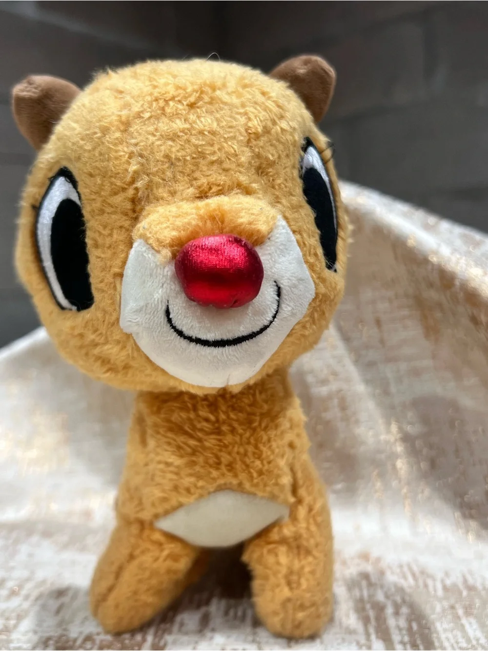 Bark Box Baby Rudolph The Red Nosed Reindeer Squeaker Dog Toy Plush